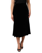 Dolce & Gabbana Black High Waist Fit Flared Midi Skirt - Zeiniez