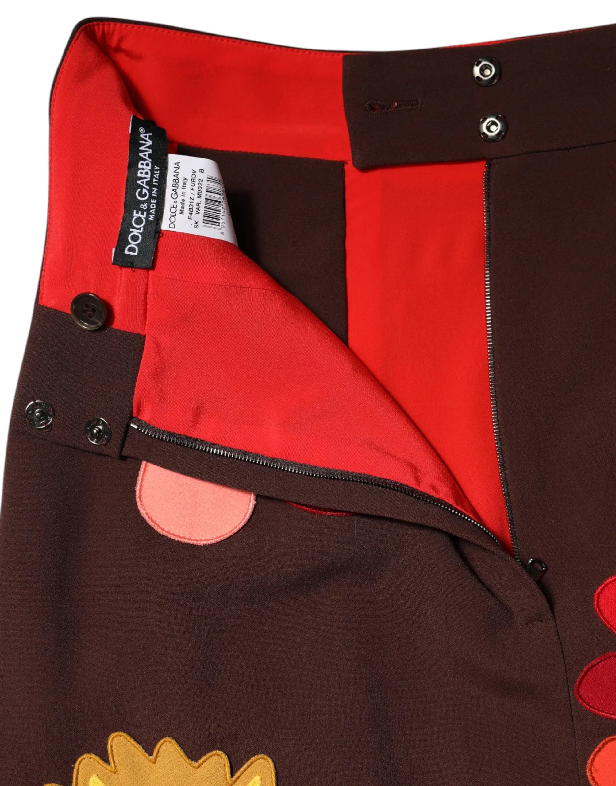 Dolce & Gabbana Brown Floral High Waist Side Slit Skirt - Zeiniez