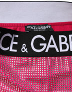 Dolce & Gabbana Pink Rhinestone Embellished Logo Mini Skirt - Zeiniez