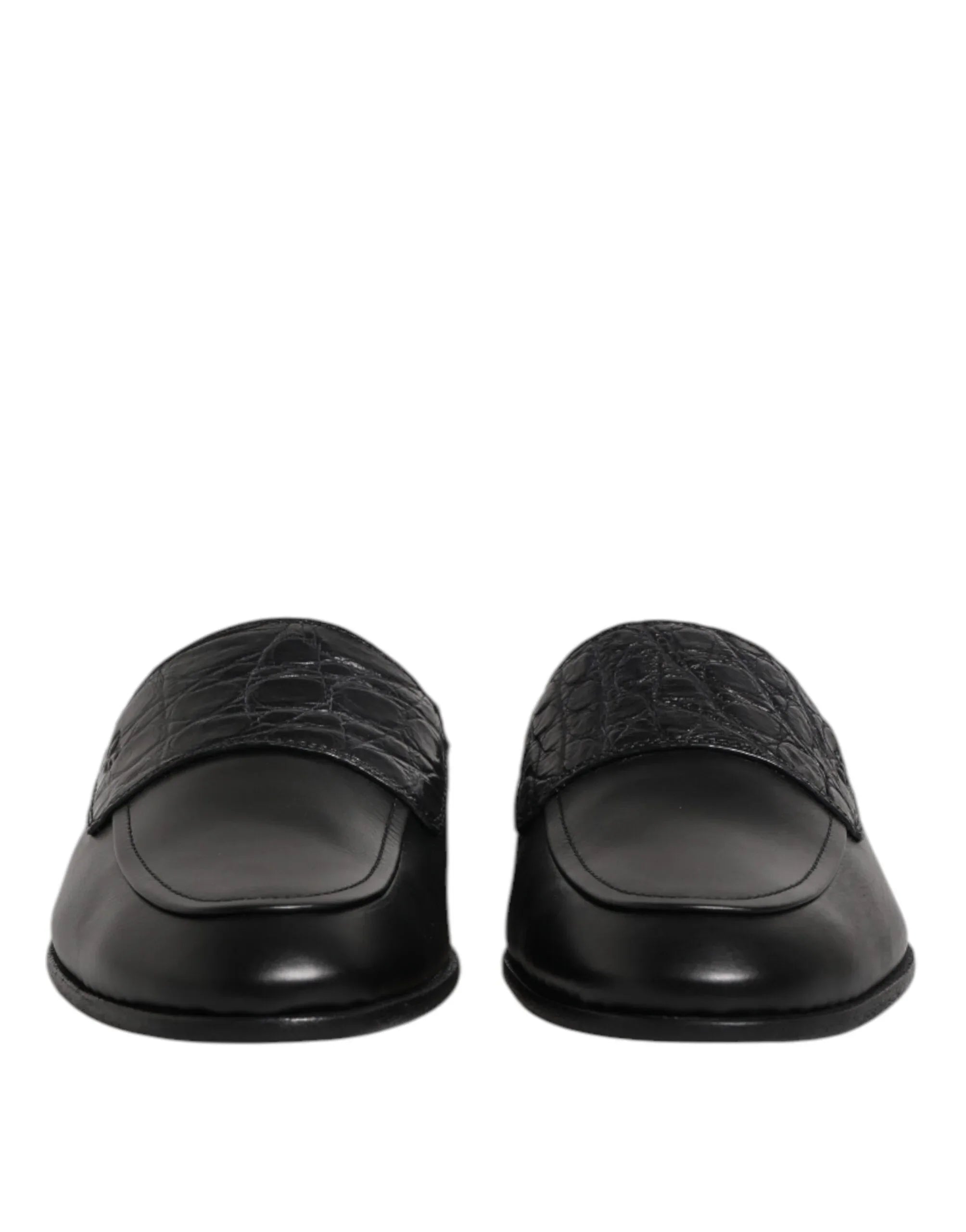 Dolce & Gabbana Black Calfskin Leather Slip On Loafers Shoes - Zeiniez