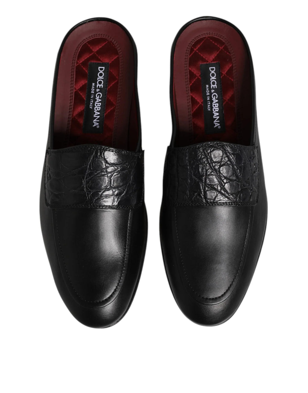 Dolce & Gabbana Black Calfskin Leather Slip On Loafers Shoes - Zeiniez