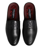 Dolce & Gabbana Black Calfskin Leather Slip On Loafers Shoes - Zeiniez