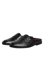 Dolce & Gabbana Black Calfskin Leather Slip On Loafers Shoes - Zeiniez