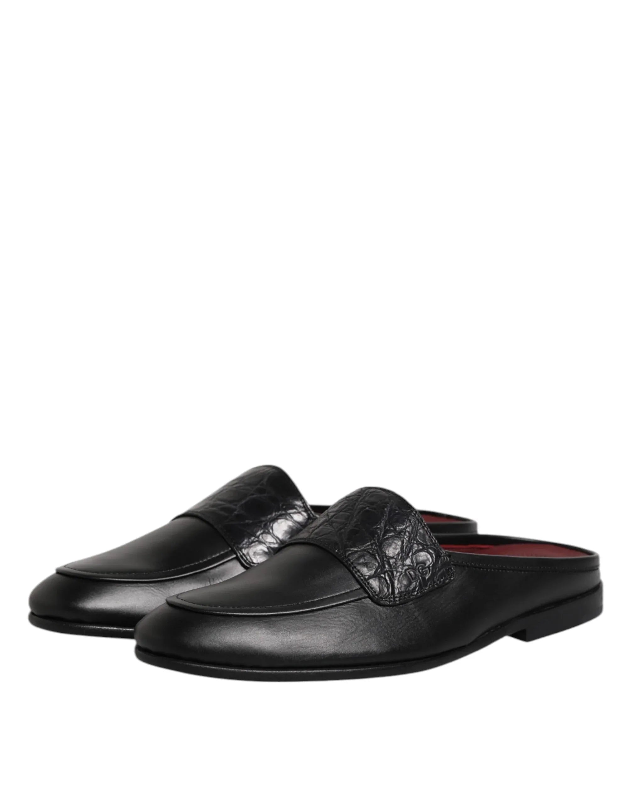 Dolce & Gabbana Black Calfskin Leather Slip On Loafers Shoes - Zeiniez