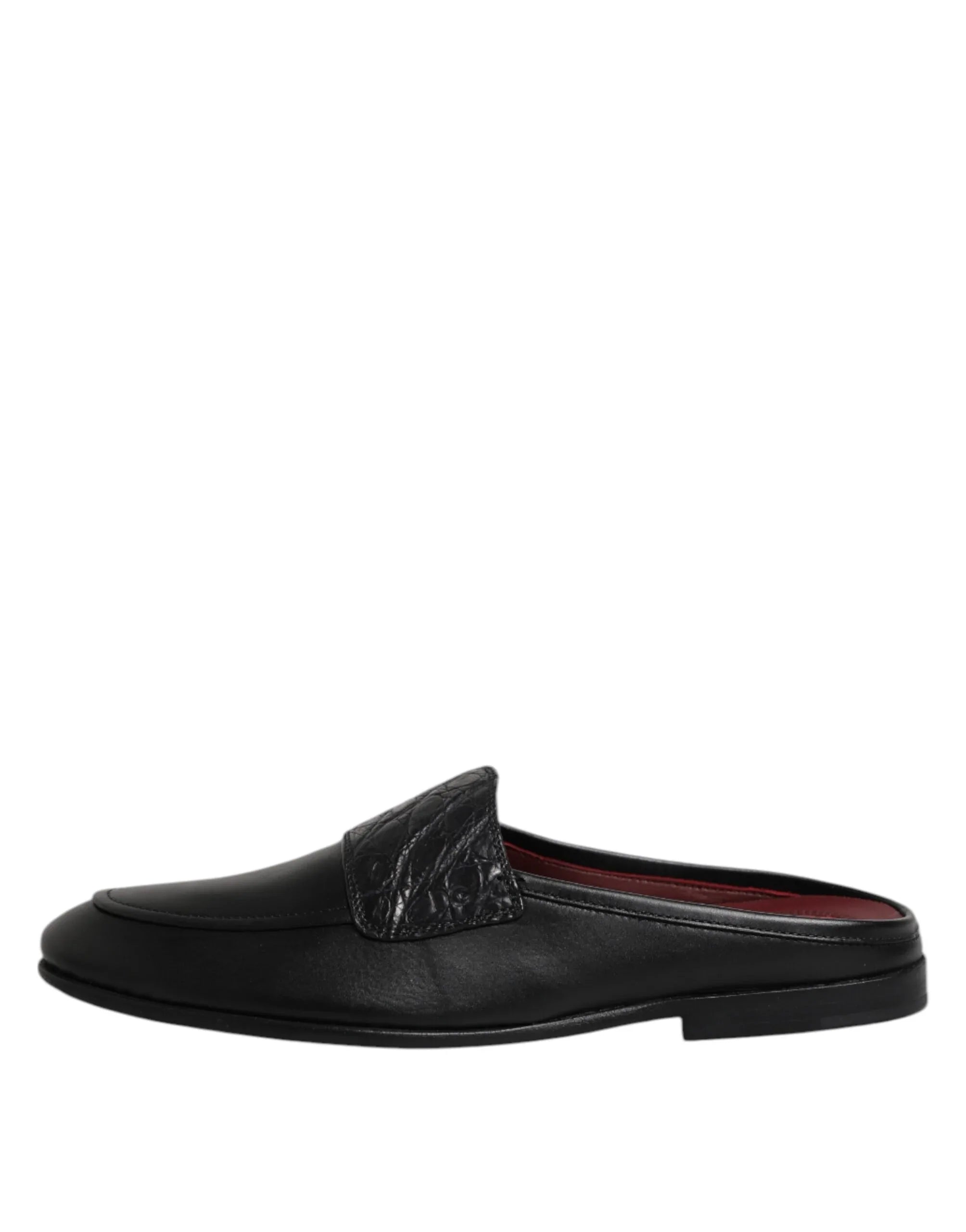 Dolce & Gabbana Black Calfskin Leather Slip On Loafers Shoes - Zeiniez
