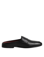 Dolce & Gabbana Black Calfskin Leather Slip On Loafers Shoes - Zeiniez