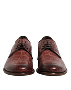 Dolce & Gabbana Burgundy Leather Lace Up Derby Dress Shoes - Zeiniez