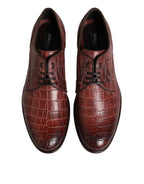 Dolce & Gabbana Burgundy Leather Lace Up Derby Dress Shoes - Zeiniez