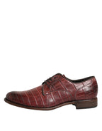 Dolce & Gabbana Burgundy Leather Lace Up Derby Dress Shoes - Zeiniez