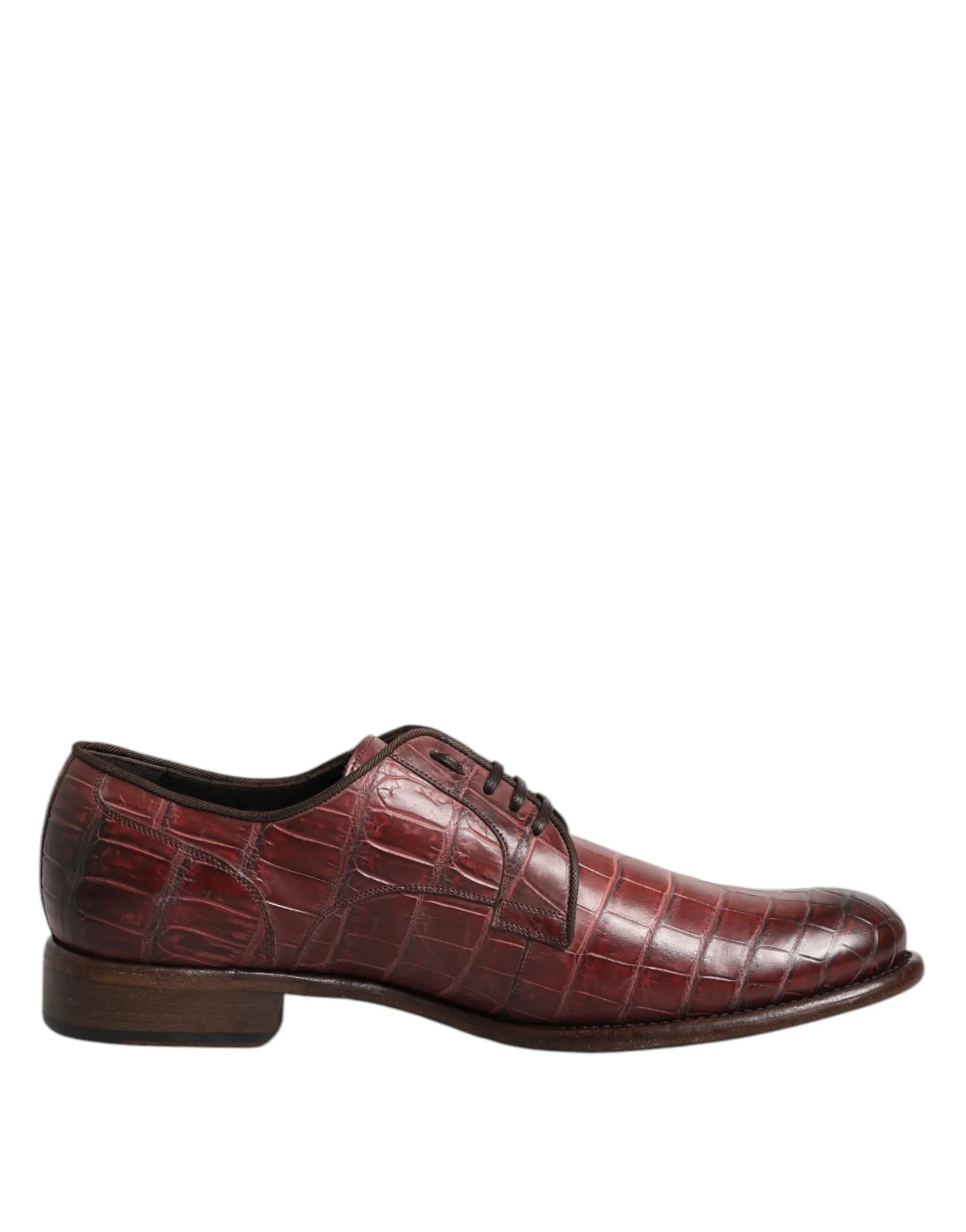 Dolce & Gabbana Burgundy Leather Lace Up Derby Dress Shoes - Zeiniez