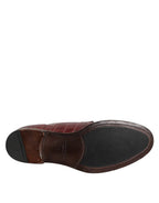 Dolce & Gabbana Burgundy Leather Lace Up Derby Dress Shoes - Zeiniez