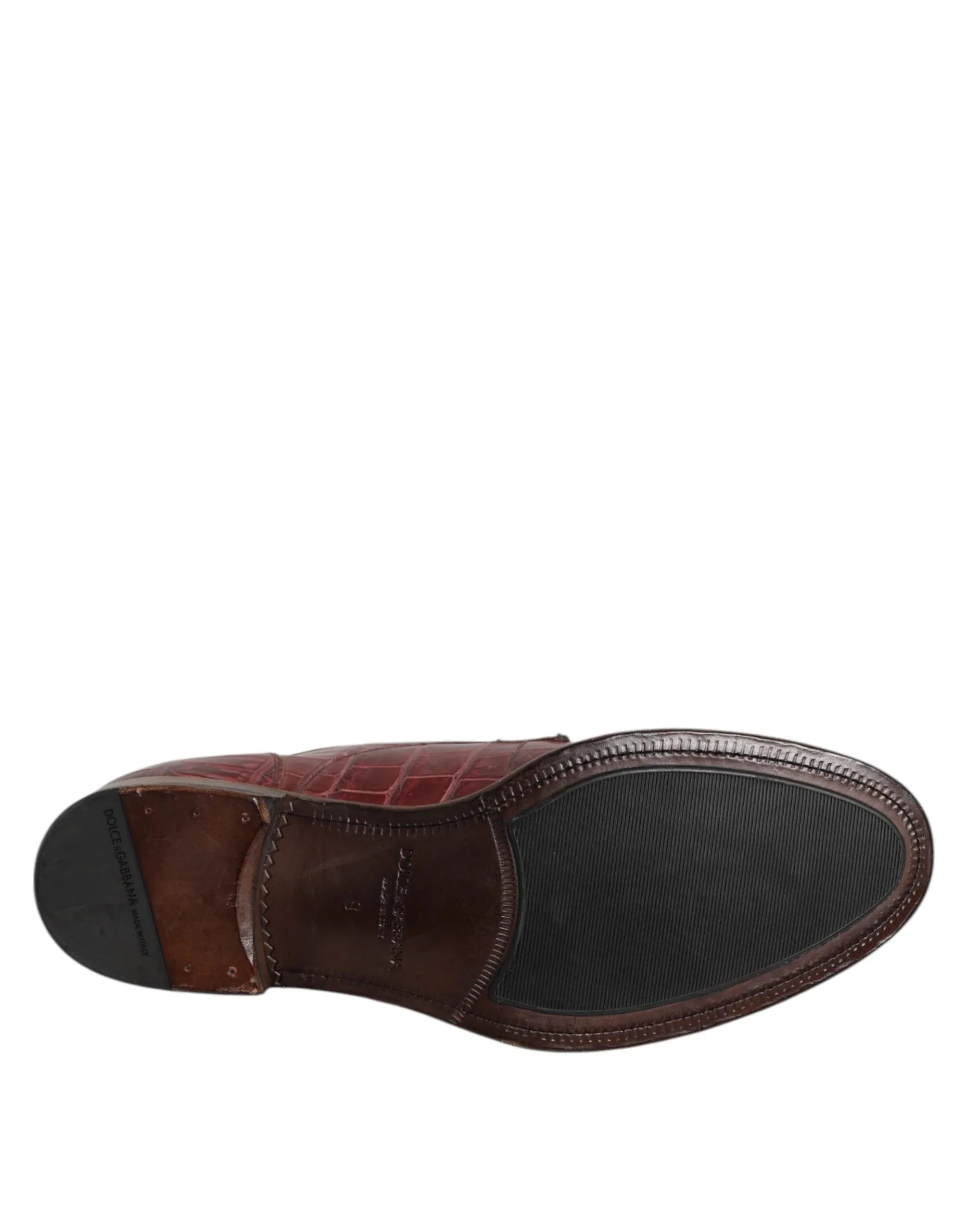 Dolce & Gabbana Burgundy Leather Lace Up Derby Dress Shoes - Zeiniez