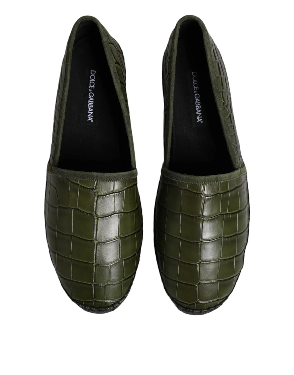 Dolce & Gabbana Green Exotic Leather Espadrilles Slip On Shoes - Zeiniez