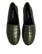 Dolce & Gabbana Green Exotic Leather Espadrilles Slip On Shoes - Zeiniez