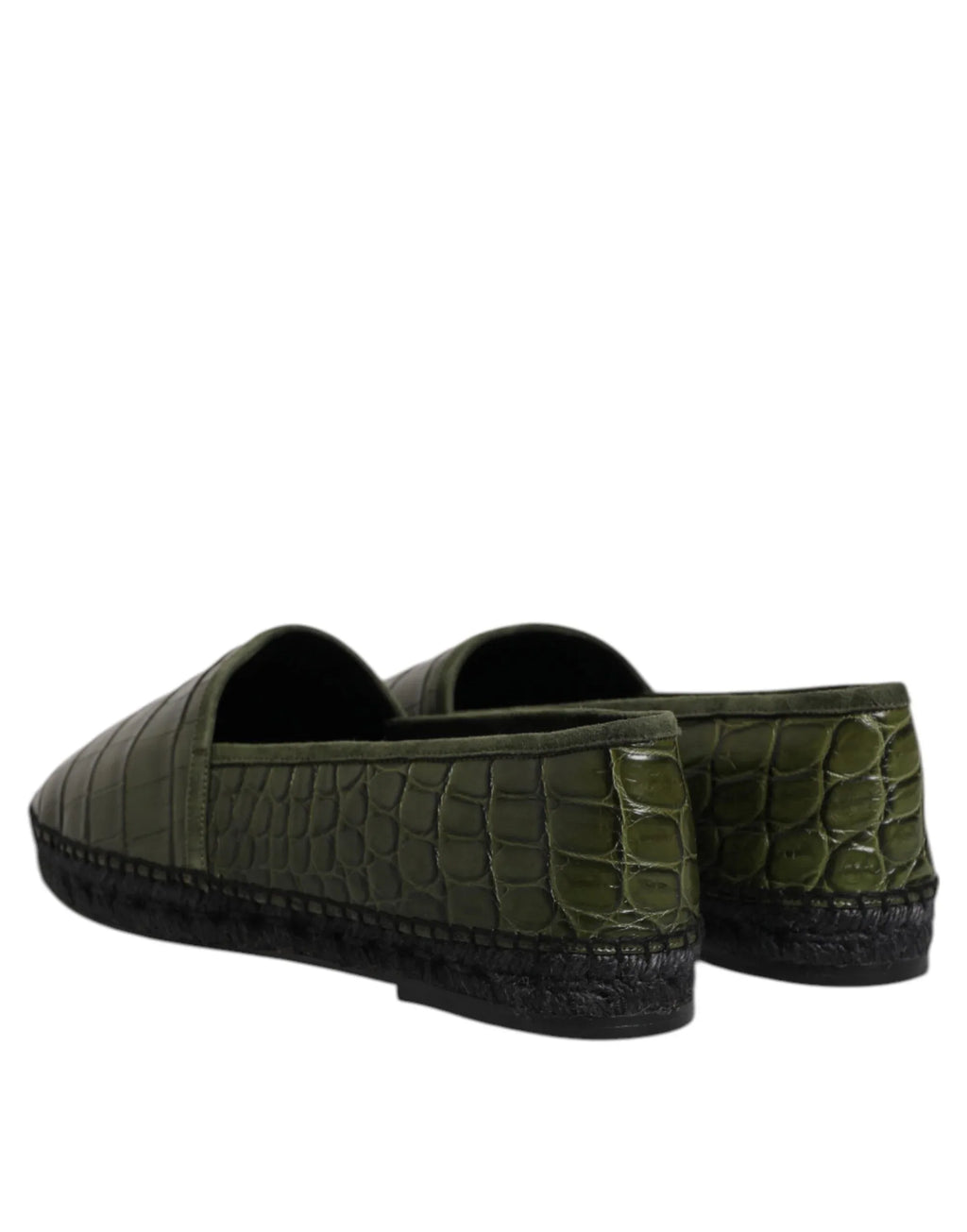 Dolce & Gabbana Green Exotic Leather Espadrilles Slip On Shoes - Zeiniez
