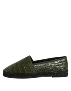 Dolce & Gabbana Green Exotic Leather Espadrilles Slip On Shoes - Zeiniez