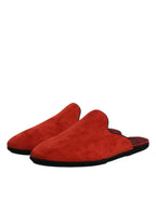 Dolce & Gabbana Orange Suede Slides Flat Slipper Shoes - Zeiniez