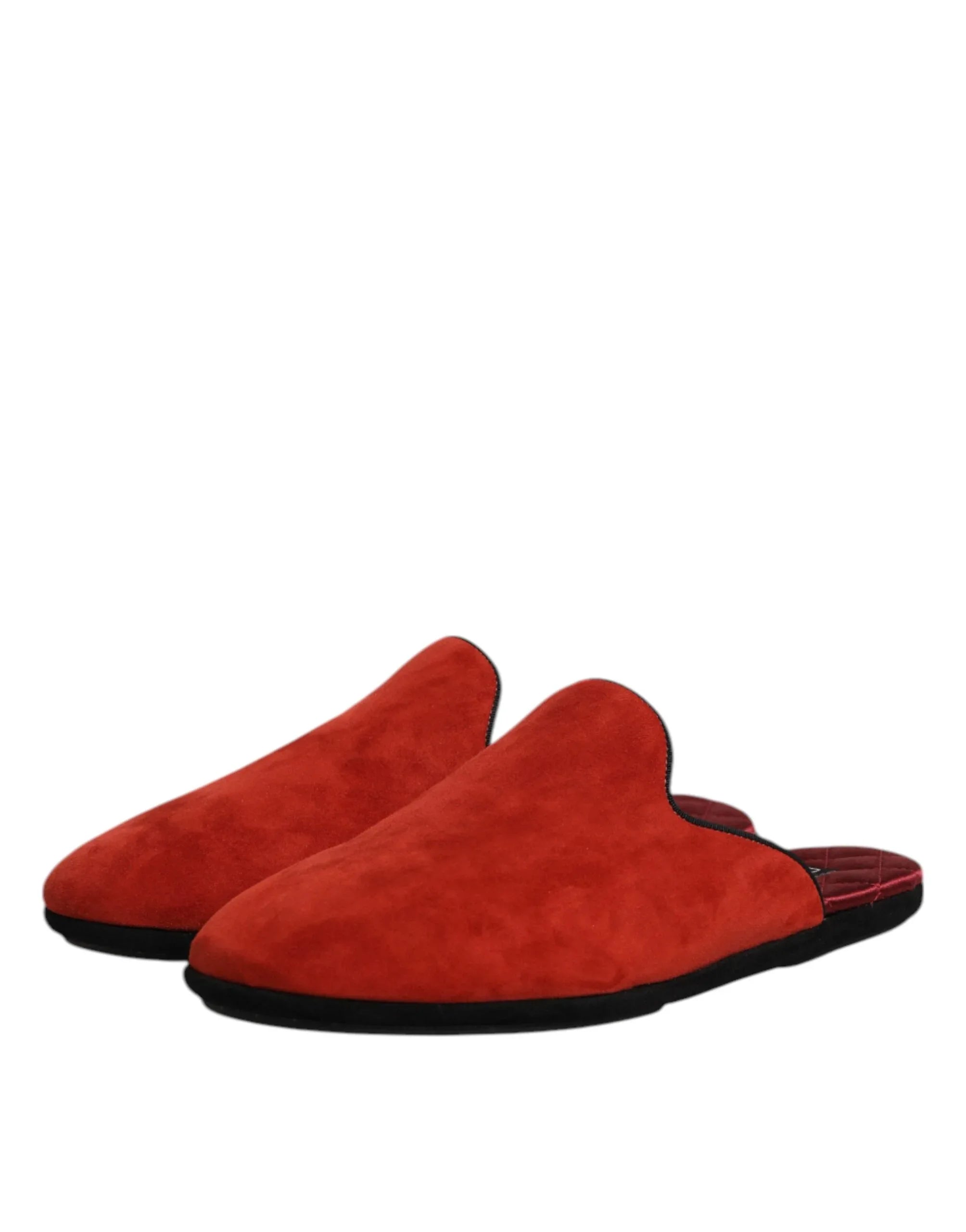 Dolce & Gabbana Orange Suede Slides Flat Slipper Shoes - Zeiniez