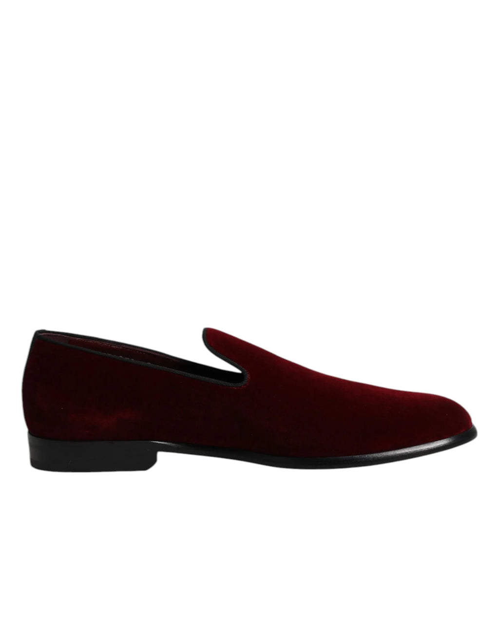 Dolce & Gabbana Red Cotton Velvet Slip On Loafers Formal Shoes - Zeiniez