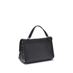 Zanellato Black Calf Leather Bos Taurus Shoulder Bag - Zeiniez