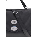 Zanellato Black Calf Leather Bos Taurus Shoulder Bag - Zeiniez