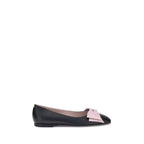 Valentino Garavani Black Calf Leather Bos Taurus Ballet Flats - Zeiniez