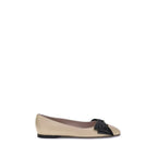 Valentino Garavani Brown Calf Leather Bos Taurus Ballet Flats - Zeiniez