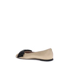 Valentino Garavani Brown Calf Leather Bos Taurus Ballet Flats - Zeiniez