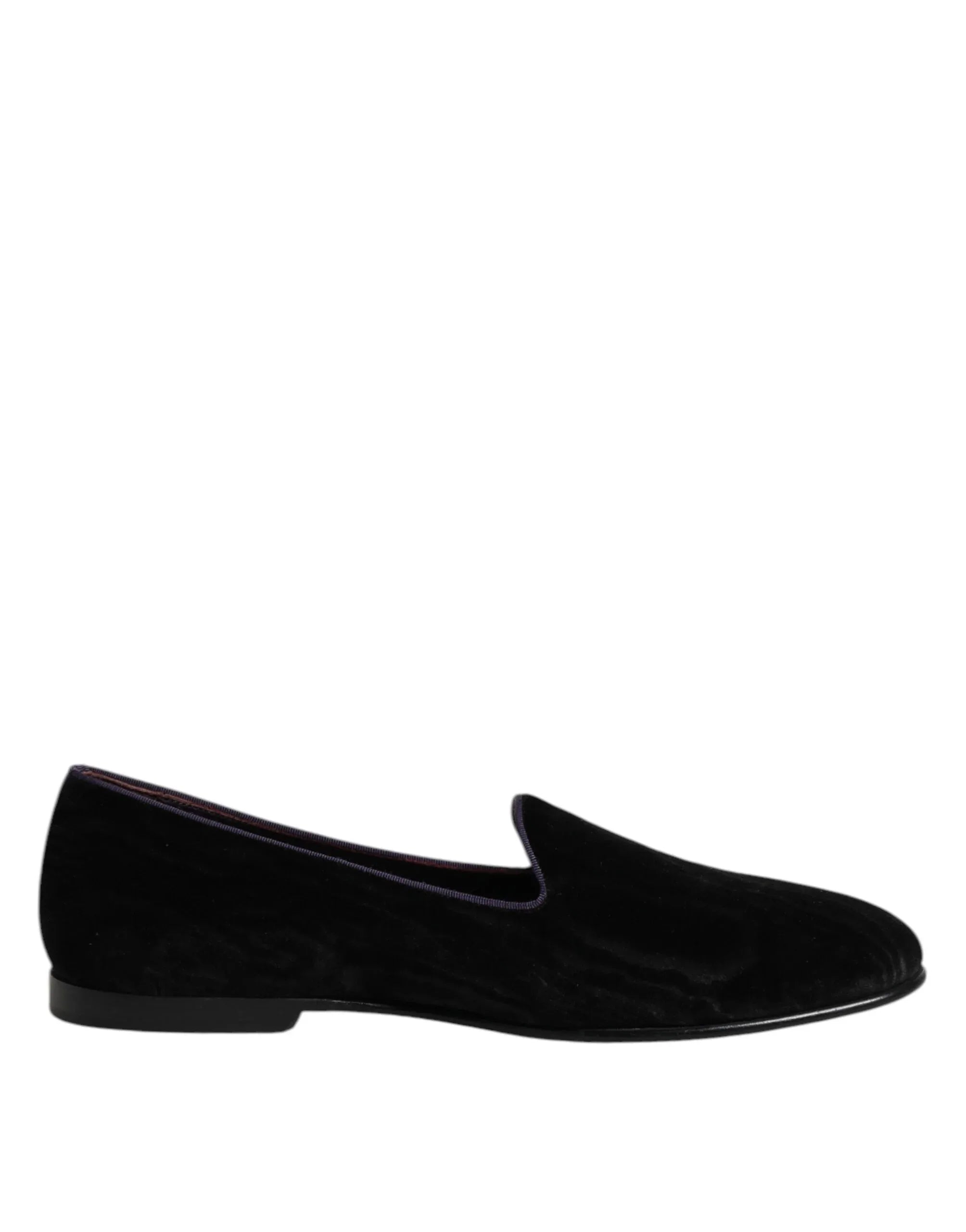 Dolce & Gabbana Black DG Crown Embroidery Loafers Slip On Shoes - Zeiniez
