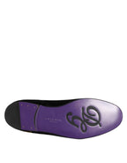 Dolce & Gabbana Black DG Crown Embroidery Loafers Slip On Shoes