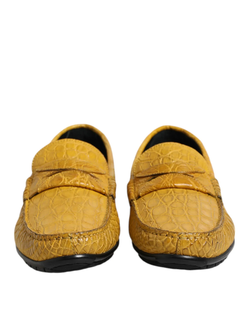 Dolce & Gabbana Yellow Exotic Leather Loafers Slip On Shoes - Zeiniez