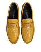 Dolce & Gabbana Yellow Exotic Leather Loafers Slip On Shoes - Zeiniez