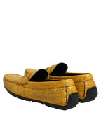 Dolce & Gabbana Yellow Exotic Leather Loafers Slip On Shoes - Zeiniez