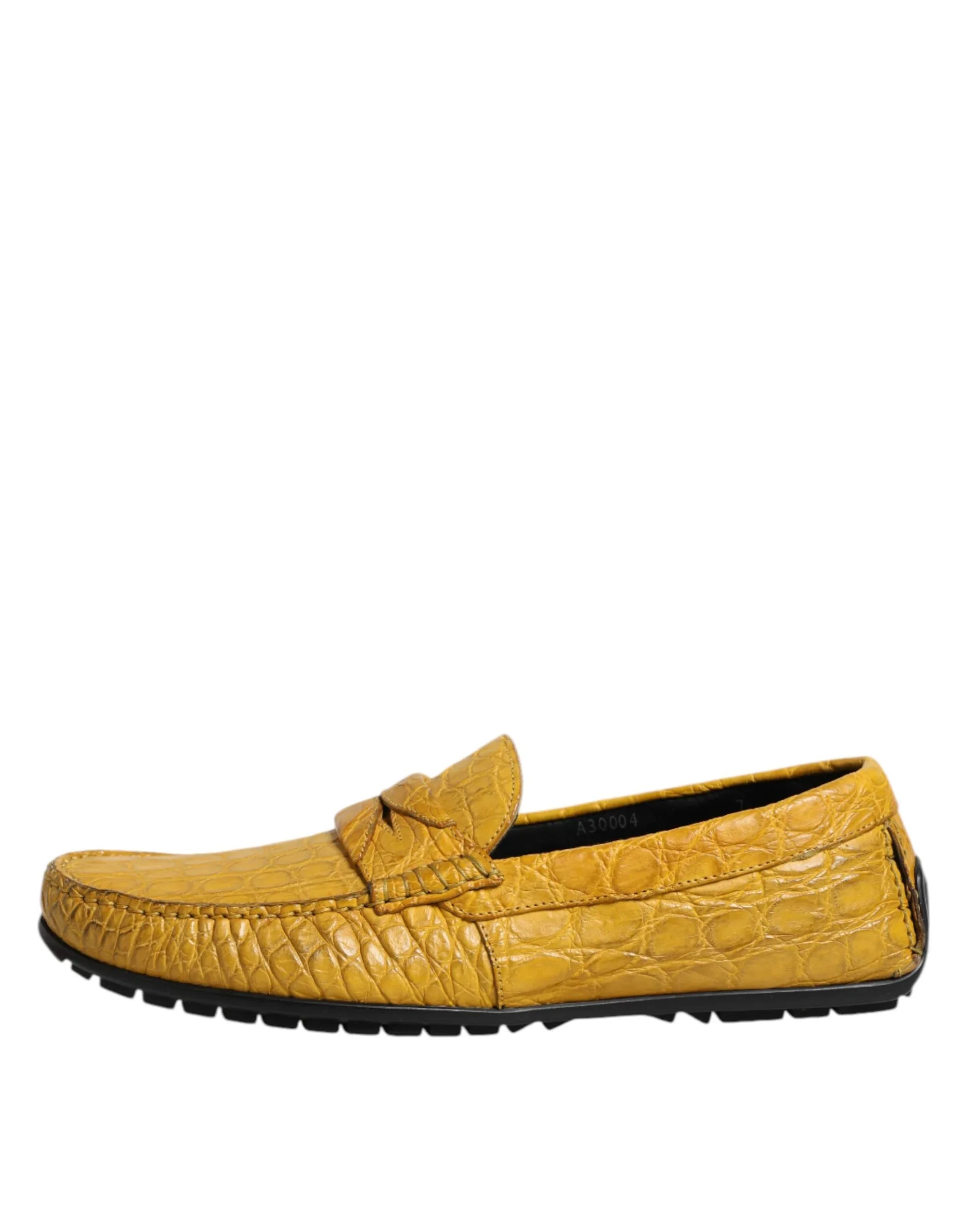 Dolce & Gabbana Yellow Exotic Leather Loafers Slip On Shoes - Zeiniez