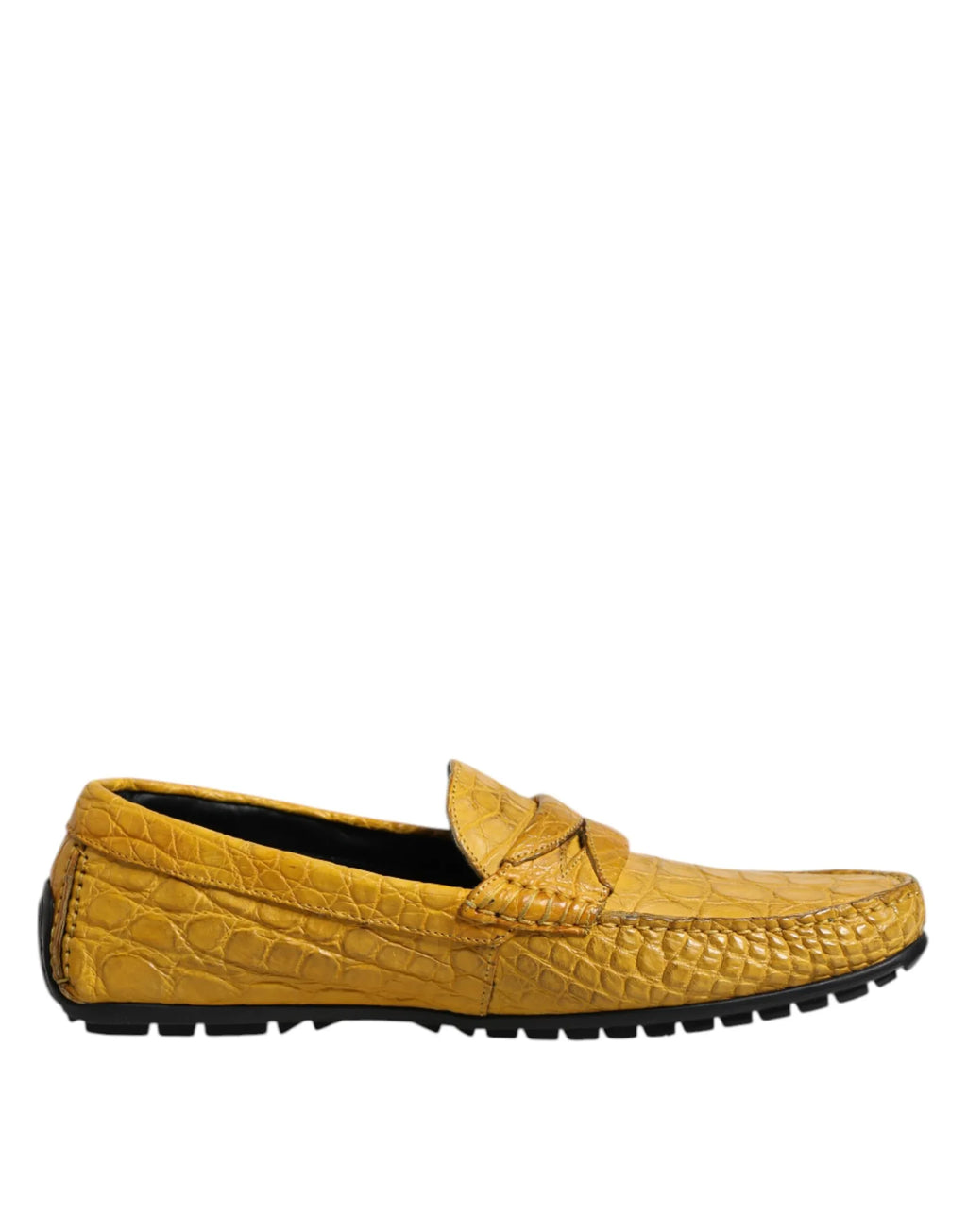 Dolce & Gabbana Yellow Exotic Leather Loafers Slip On Shoes - Zeiniez