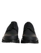 Dolce & Gabbana Black Leather Lace Up Trekking Dress Shoes - Zeiniez