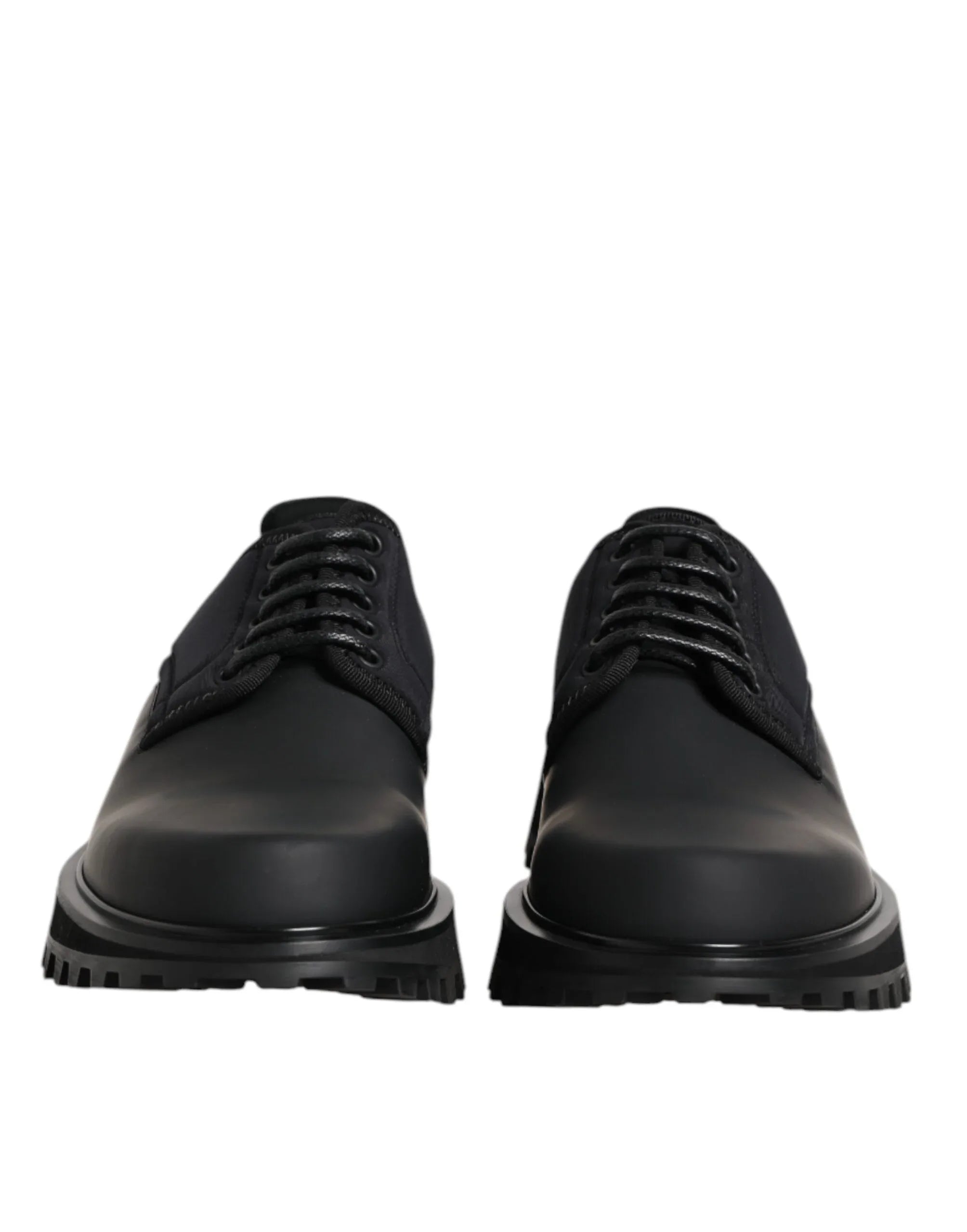Dolce & Gabbana Black Leather Lace Up Trekking Dress Shoes - Zeiniez