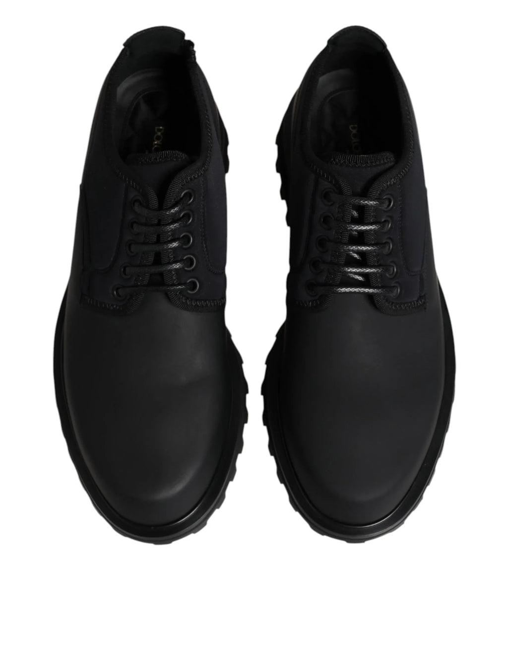 Dolce & Gabbana Black Leather Lace Up Trekking Dress Shoes - Zeiniez