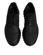 Dolce & Gabbana Black Leather Lace Up Trekking Dress Shoes - Zeiniez