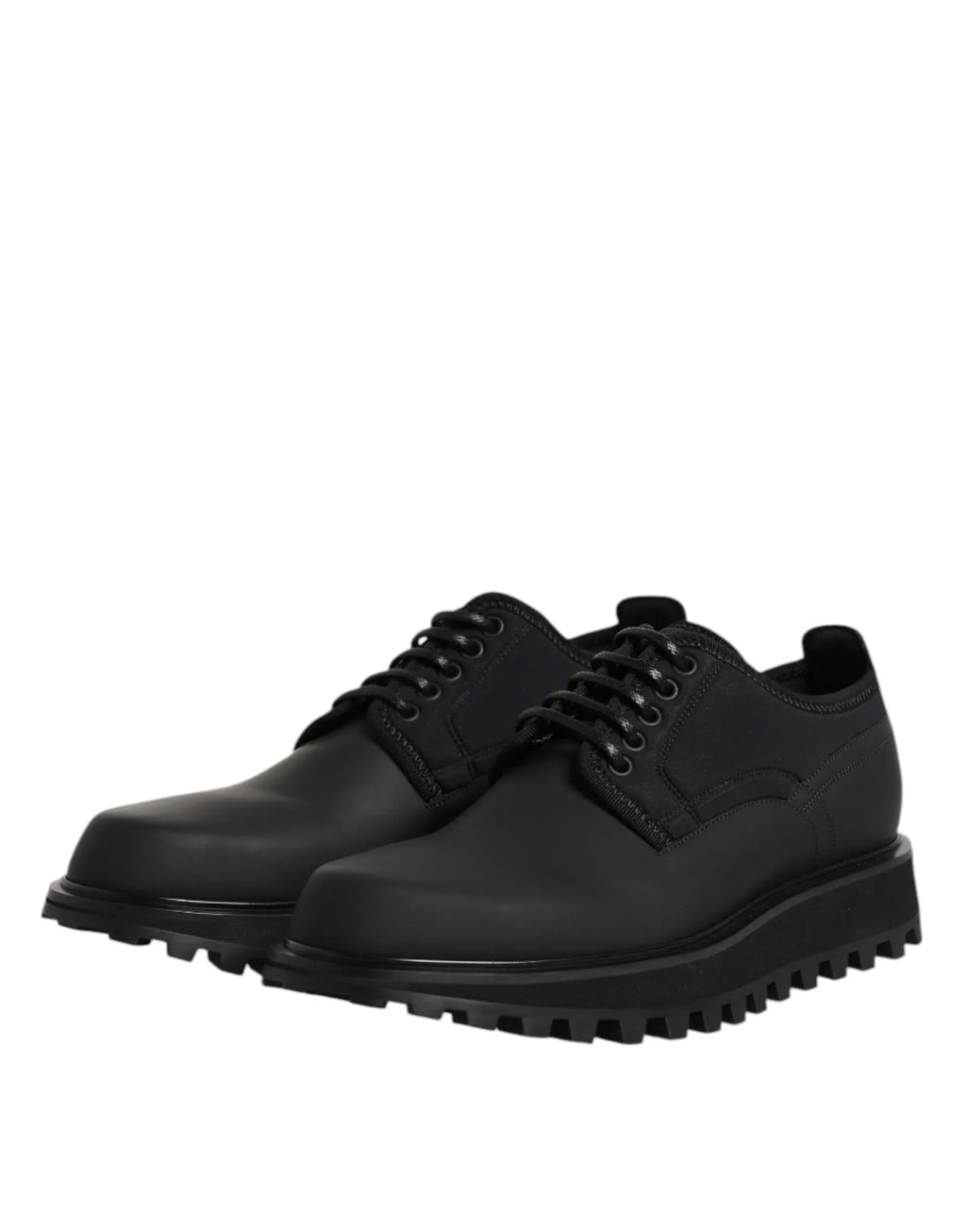 Dolce & Gabbana Black Leather Lace Up Trekking Dress Shoes - Zeiniez