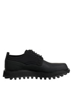 Dolce & Gabbana Black Leather Lace Up Trekking Dress Shoes - Zeiniez