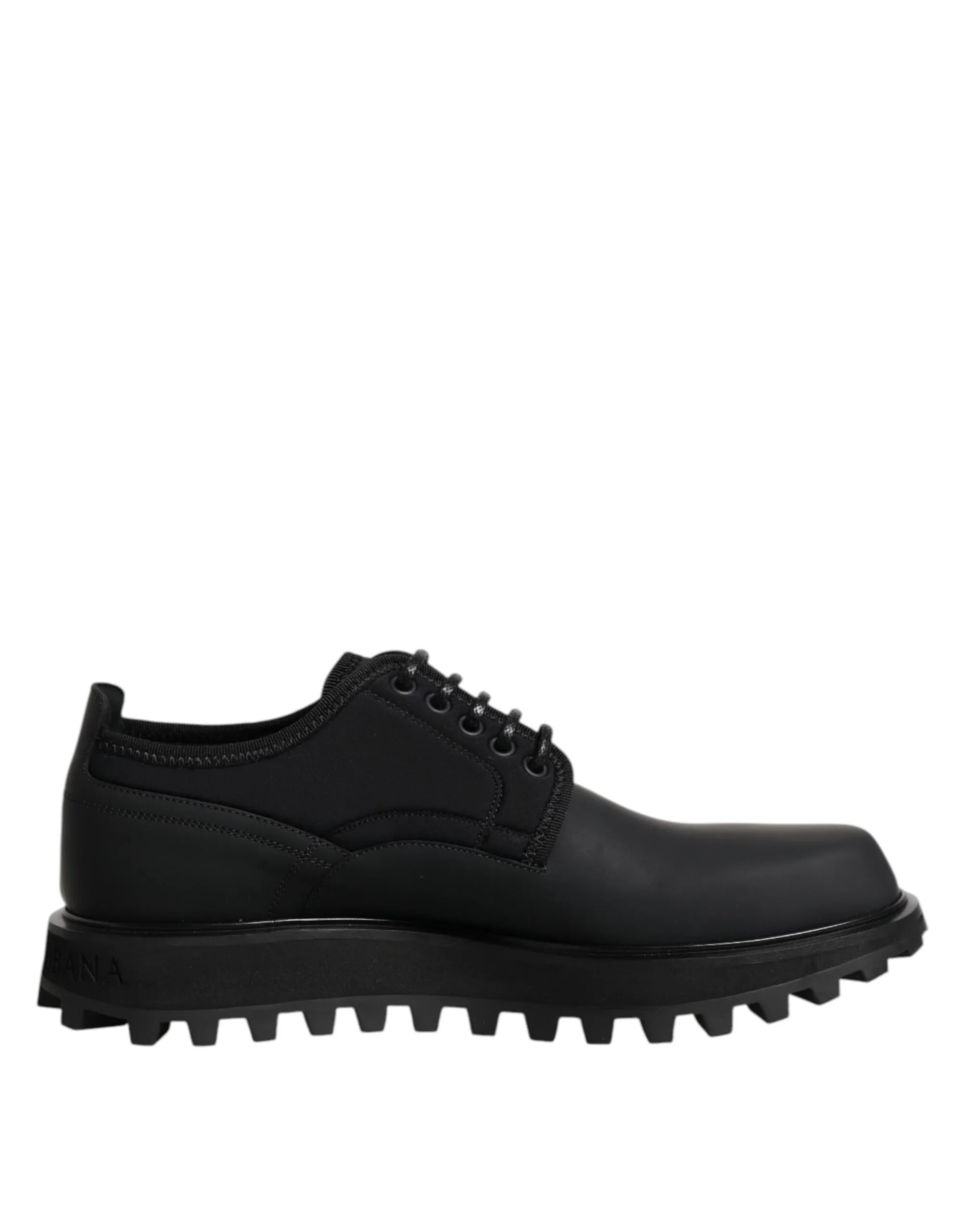 Dolce & Gabbana Black Leather Lace Up Trekking Dress Shoes - Zeiniez
