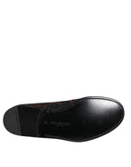 Dolce & Gabbana Red Black Jacquard Slip On Men Loafers Shoes - Zeiniez