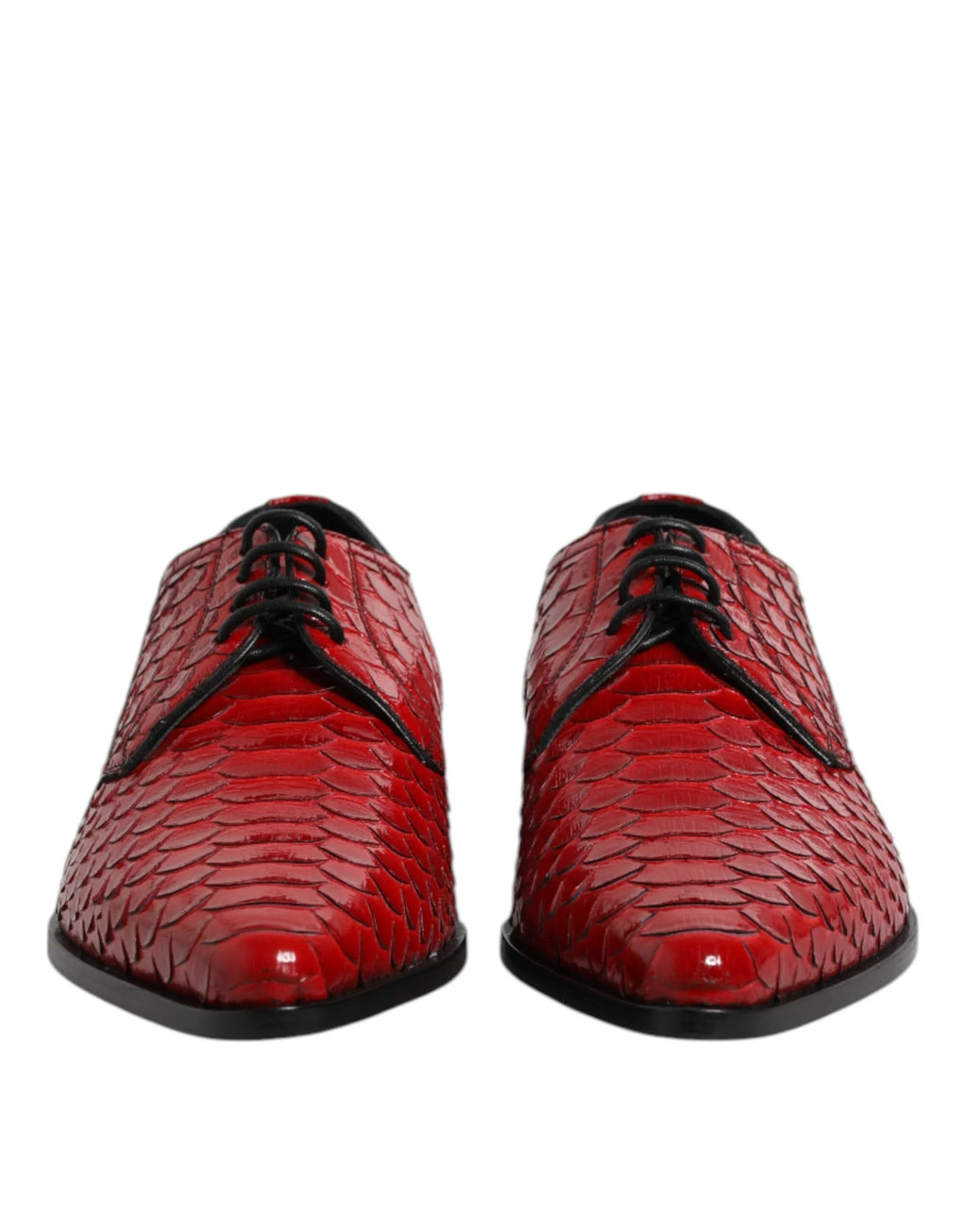 Dolce & Gabbana Red Exotic Leather Lace Up Dress Derby Shoes - Zeiniez