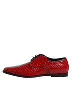 Dolce & Gabbana Red Exotic Leather Lace Up Dress Derby Shoes - Zeiniez