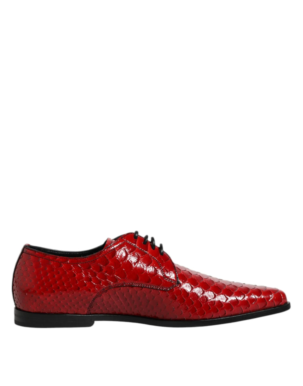 Dolce & Gabbana Red Exotic Leather Lace Up Dress Derby Shoes - Zeiniez