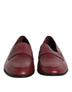 Dolce & Gabbana Burgundy Calfskin Leather Formal Slip On Shoes - Zeiniez