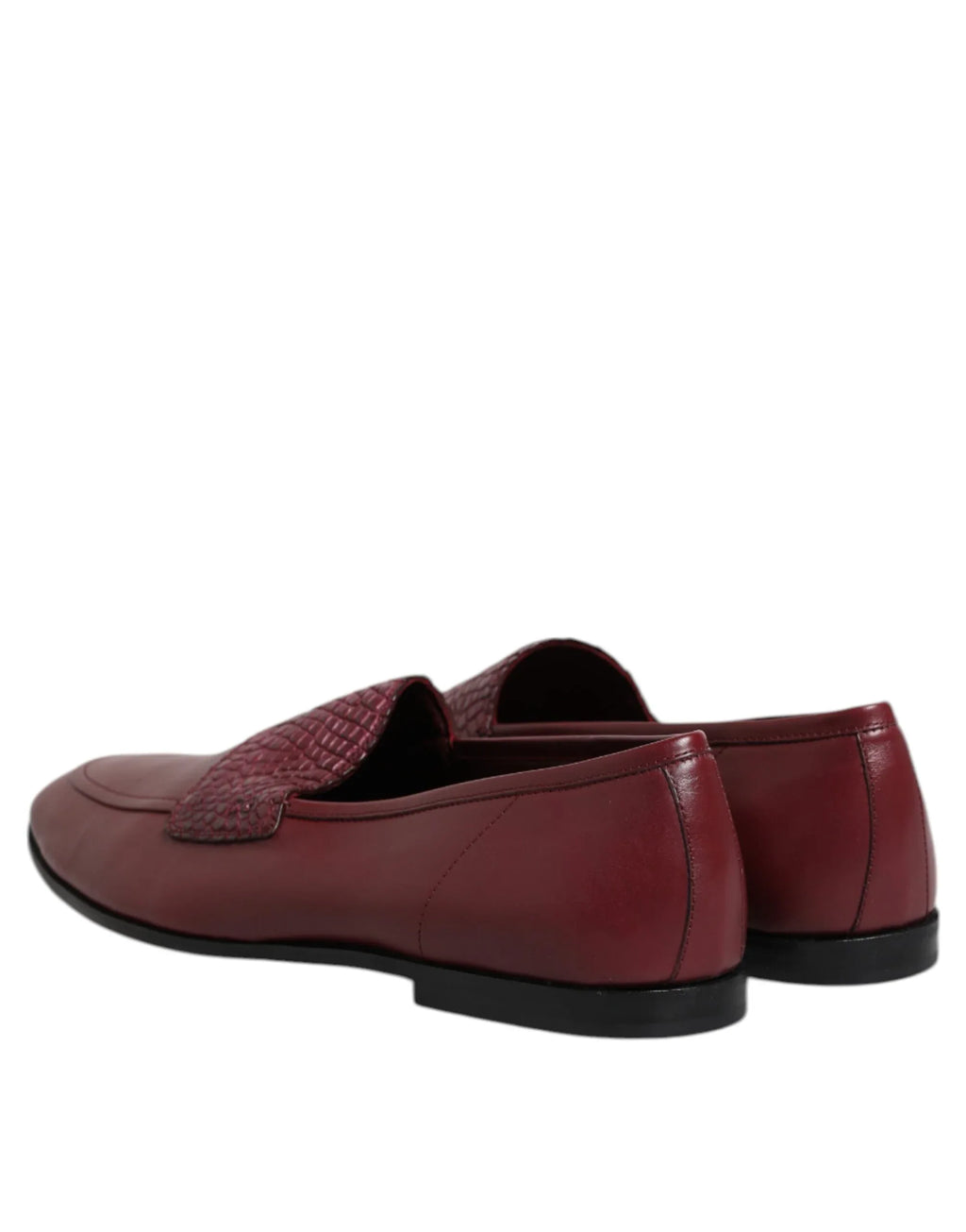 Dolce & Gabbana Burgundy Calfskin Leather Formal Slip On Shoes - Zeiniez