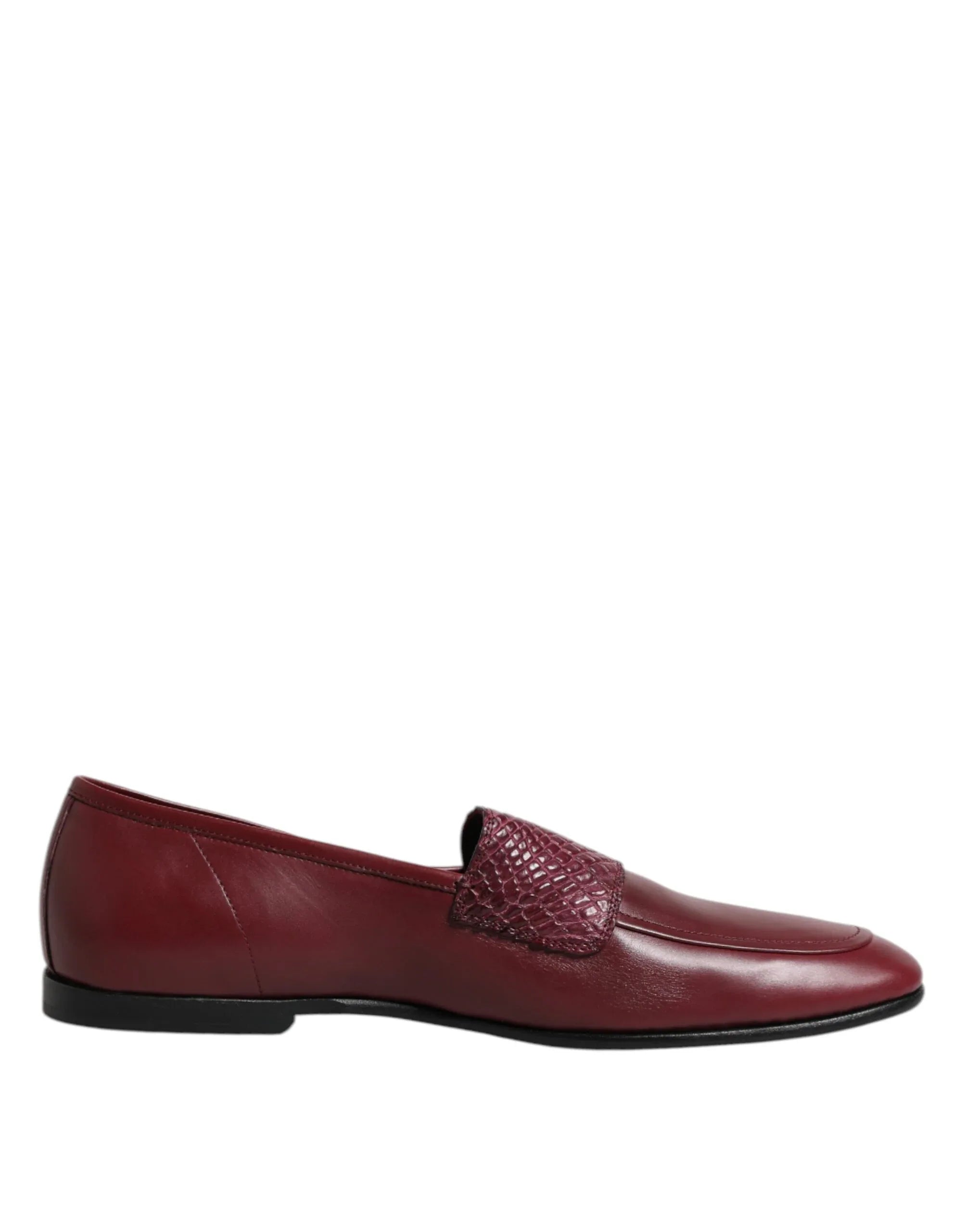 Dolce & Gabbana Burgundy Calfskin Leather Formal Slip On Shoes - Zeiniez