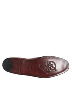 Dolce & Gabbana Burgundy Calfskin Leather Formal Slip On Shoes - Zeiniez